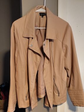 New Look Beige Faux Leather Jacket